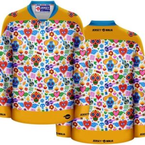 Dia De Los Muertos Cultural Icons Ugly Sweater Holiday Hockey Jersey