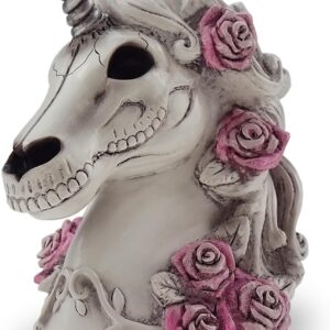 Gothic Unicorn Skull Piggy Bank- Sugar Skull Home Decor Unicorn Skeleton Statue Adult Gift Halloween Day of The Dead