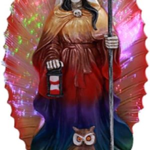 Pacific Giftware Santa Muerte Saint Death Grim Reaper LED Color Changing Resin Statue Figurine (Stand 11.5")