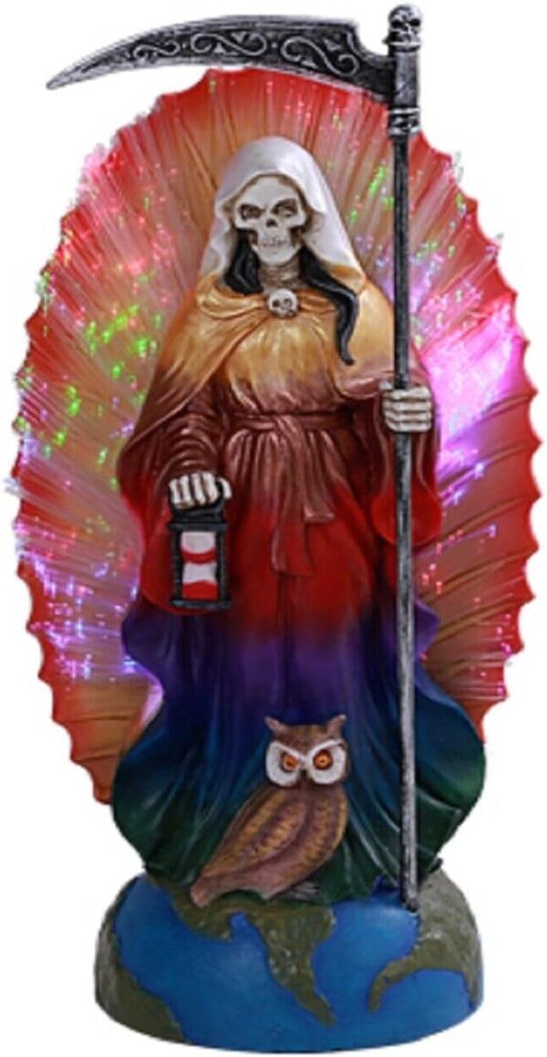Pacific Giftware Santa Muerte Saint Death Grim Reaper LED Color Changing Resin Statue Figurine (Stand 11.5")