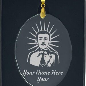 LaserGram Personalized Glass Christmas Ornament, Malverde, Custom Laser Engraved Gift Idea (Oval Shape)