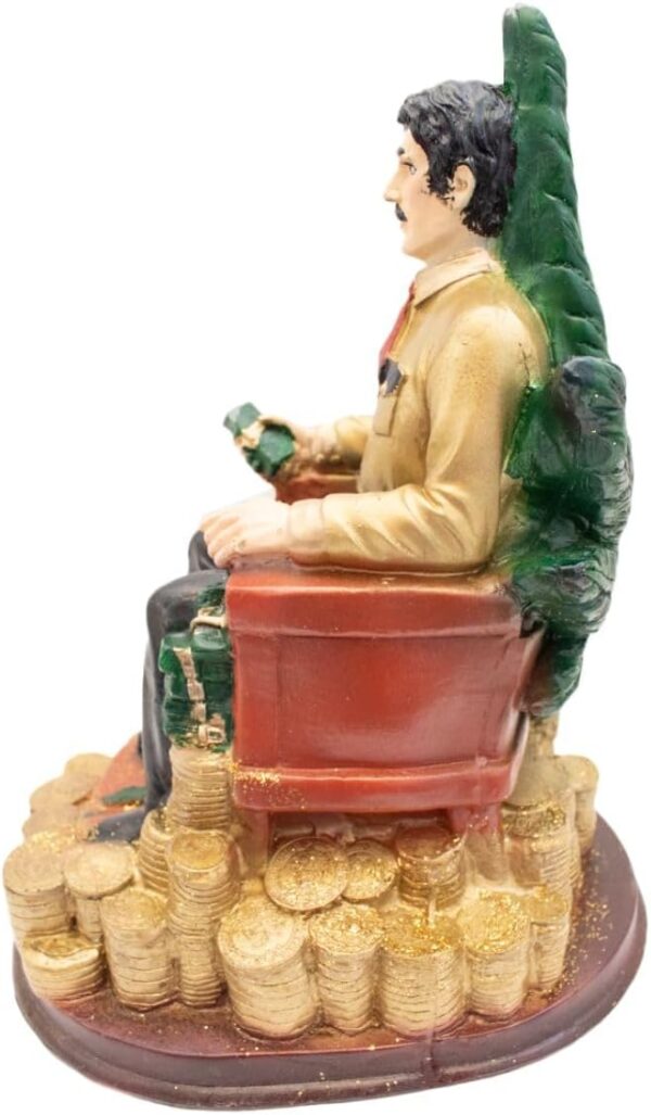 Luz Maria Resin Image Jesus Malverde Sitting 30cm (Golden) - Image 7
