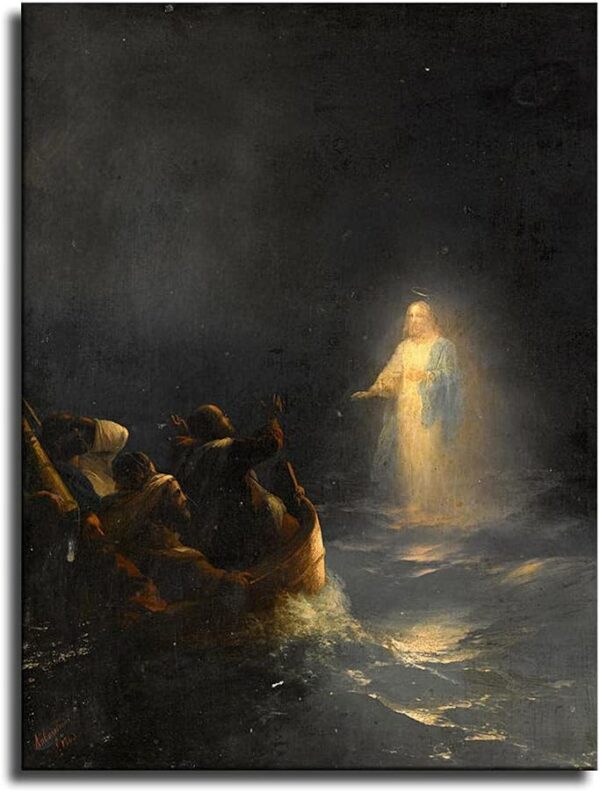 DAH Christ Jesus Walking on Water Wall Art Poster Picture Print Home Room Decor Canvas Mural -106- FINDEMO (12x16inch-NoFramed,style8), 12 x 16 in-NoFramed