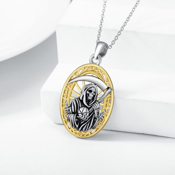 YAFEINI Santa Muerte Necklace Sterling Silver Santa Muerte pendant Necklace la Santa Muerte Jewelry for Women - Image 4