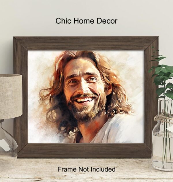 Jesus Christ Wall Decor Art - Christian Gifts for Women, Men - Inspirational Wall Decor - Religious Wall Art & Decor - spiritual Decor - Christianity God Wall Art - Jesus Poster - Jesus Wall Decor - Image 3