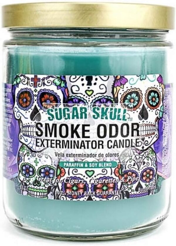 Smoke Odor Exterminator, Sugar Skull 13oz Jar Candle, 13 oz, 13 Ounce