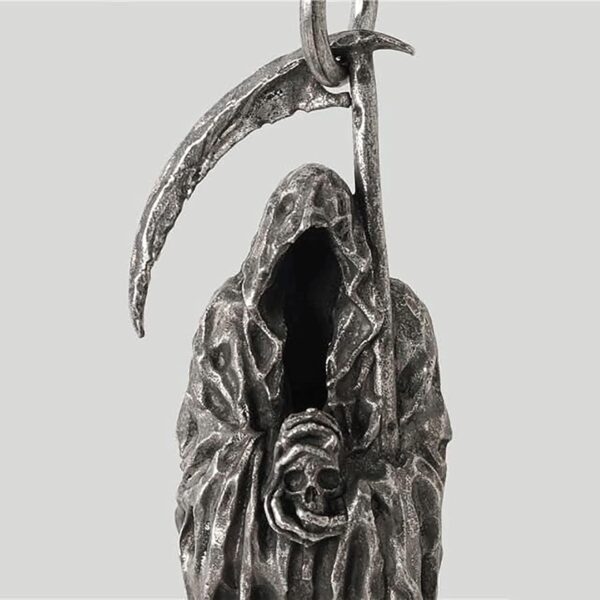 TAYASH Santa Muerte Necklace,Skull Necklace for Men,Metal Sickle Death God Pendant,Gothic Grim Reaper Scythe Skull Necklace,The Reapers Pendant Set,Punk for Boyfriend Male Jewelry Creativity Gift - Image 4