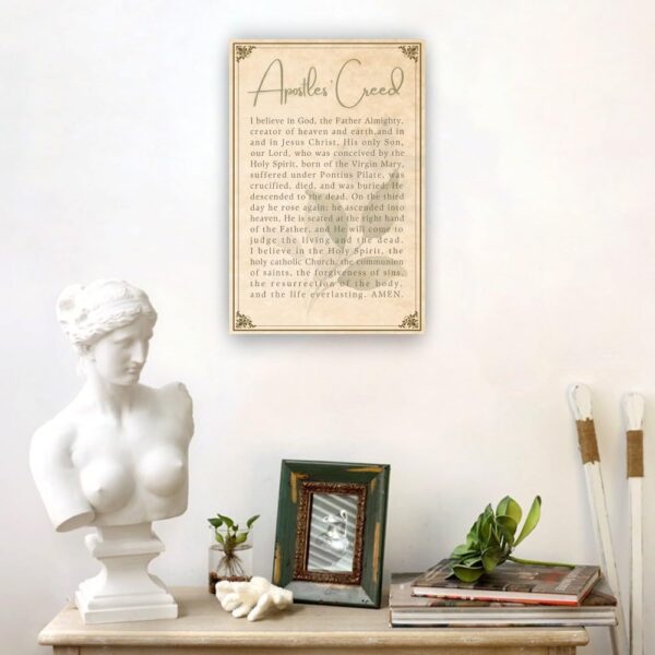 Panfegzi Apostles Creed Christian Wall Art Print Giclee Fine Art Modern House Decorative Paintings Printed Canvas Pictures Poster Kitchen Decorations (12.00''x18.00'',Framed) - Image 3
