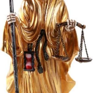 Pacific Giftware Santa Muerte Saint of Holy Death Standing Religious Statue 10 Inch Power Prosperity Success(Gold)