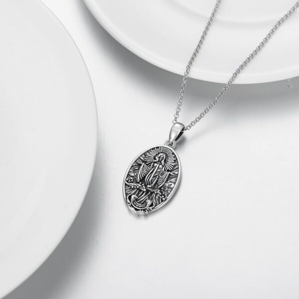 PROESS St Benedict/Crucifix/Satanic/Saint Anthony/Christopher/Michael/Lilith/Santa Muerte Necklace 925 Sterling Silver Amulet Medal Jewelry Amulet Christmas Gifts for Women Men - Image 3