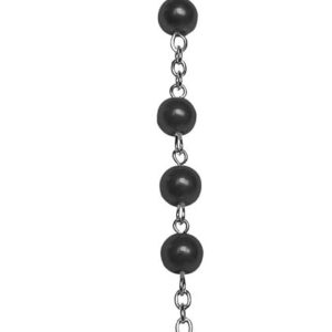 Rosary Black Beads Necklace Catholic Rosary Beads With Metal Crucifix