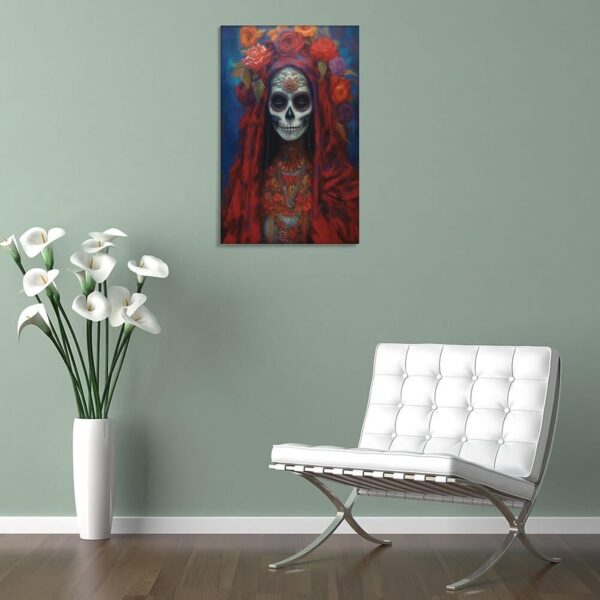 Iisrar Saint Death Painting, Santa Muerte Occult Wall Art, Mexican Folk Art, Printable Wall Art Decor Canvas Wall Art Print Poster For Home School Office Decor Frame 12x18inch(30x45cm) - Image 5