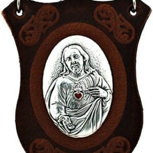Venerare Deluxe Leather Brown Mt. Carmel Scapular on Chain Made in Italy