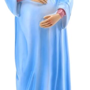 QIANLING Pregnant Virgin Mary Statue - 8.4" Resin Mother of God Figurine, Catholic Religious Decor for Prayer Room, Home Altar, Church, Shelf or Table, Spiritual Gift for Women & Believers