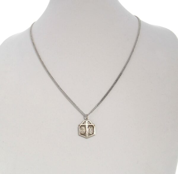 Heartland Men's Sterling Silver Miraculous & Sacred Heart Pendant + USA Made + Chain Choice - Image 4