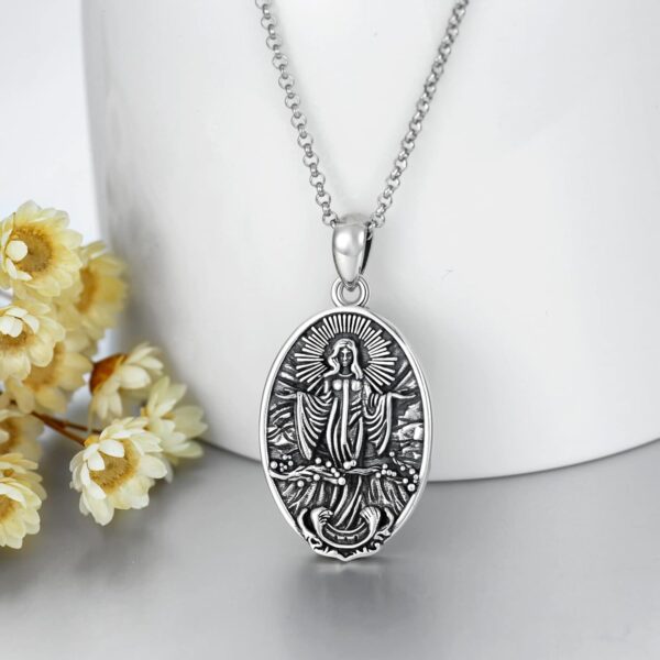 PROESS St Benedict/Crucifix/Satanic/Saint Anthony/Christopher/Michael/Lilith/Santa Muerte Necklace 925 Sterling Silver Amulet Medal Jewelry Amulet Christmas Gifts for Women Men - Image 2