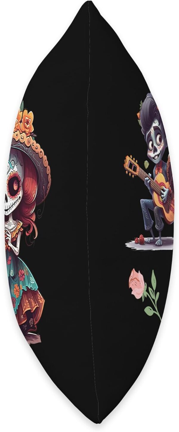 Colorful Mexican Dia de Los Muertos Art Throw Pillow, 18x18, Multicolor - Image 2