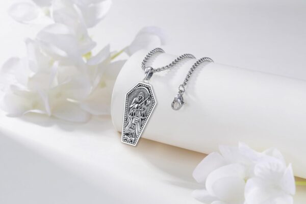 18K Gold St Michael Pendant/Saint Anthony/Archangel Raphael/St Benedict/San Judas/Jesus Cross/Santa Muerte/Virgin Mary Necklace 925 Sterling Silver Amulet Jewelry for Men Women - Image 3
