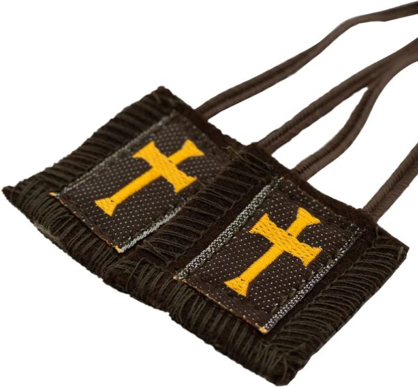 Brown Scapular with Gold Cross - Short Cord (1010) - Image 2