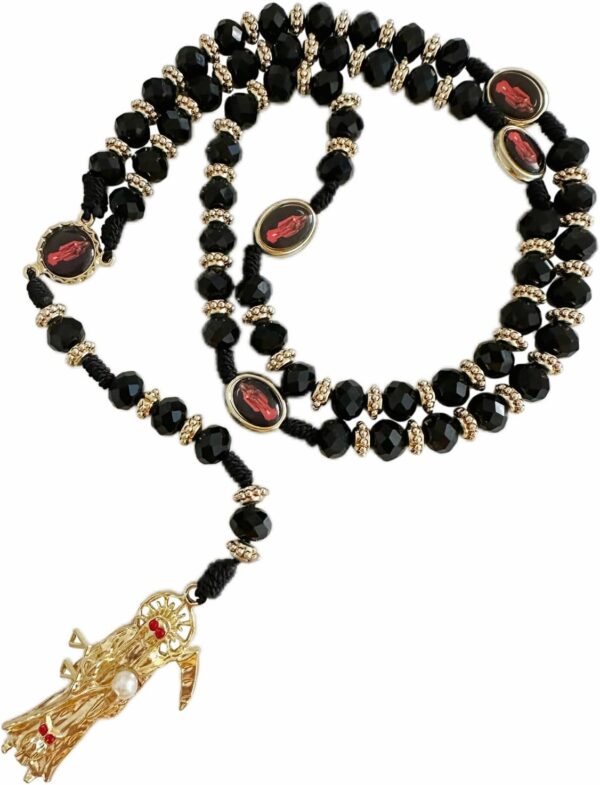 Santa Muerte Necklace Rosaries Beads Holy Death's Necklace Blessing Crafted Rosario de la santa muerte Prayer Gift For Men and Women