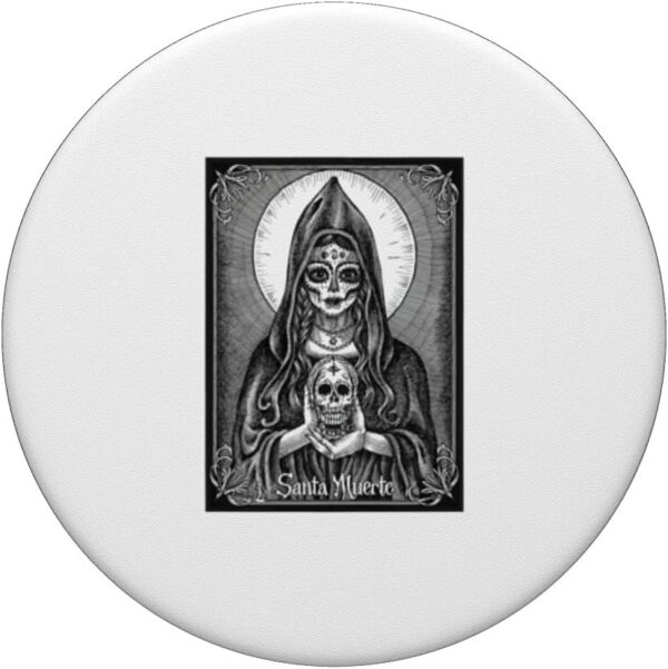 SANTA MUERTE PATRON SAINT OF DEATH MEXICAN BLACK EDITION ART PopSockets Standard PopGrip - Image 3