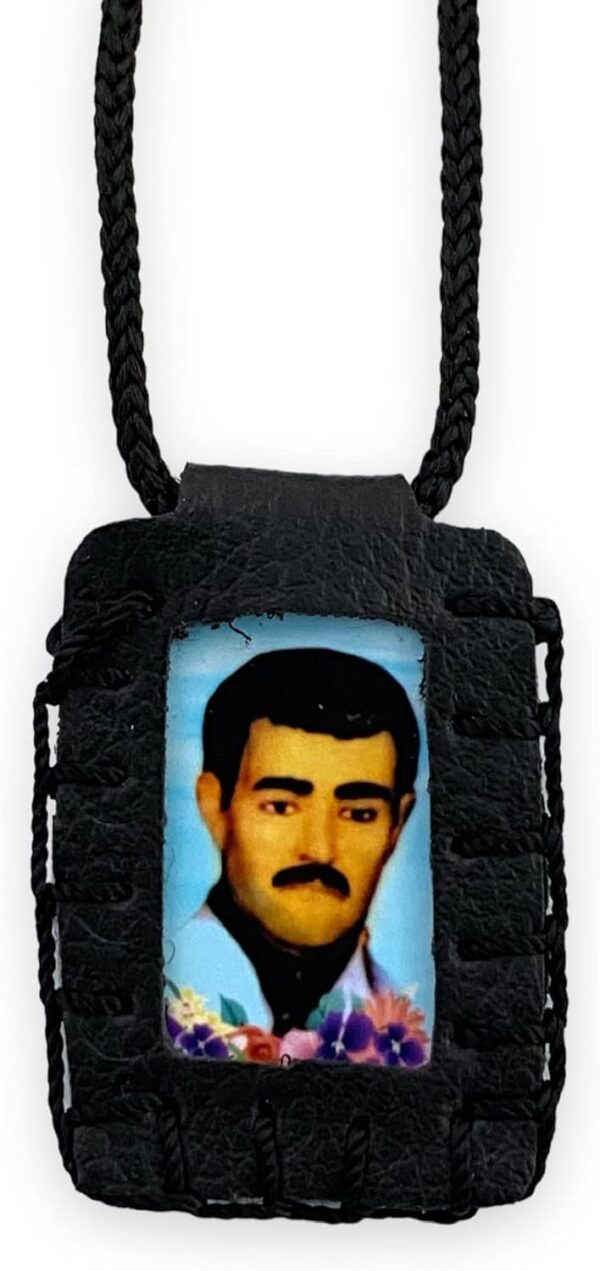 Jesus Malverde Black Scapular Necklace Escapulario Negro Collar Handmade