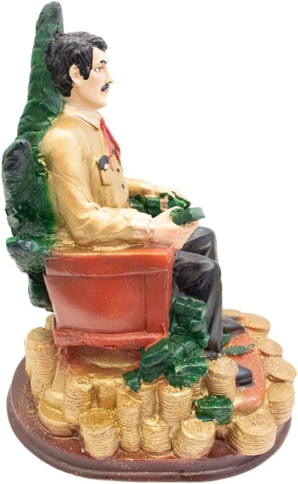 Luz Maria Resin Image Jesus Malverde Sitting 30cm (Golden) - Image 5