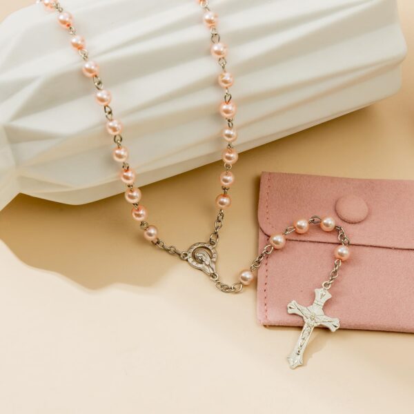 Rosary Beads Catholic for Women - Rosary Necklace Artificial Pearls, Solid Colored Simple Style Rosary Beads, Gifts for Women - Image 3