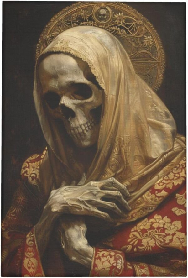 Holy Death Canvas Wall Art Poster Aesthetic Print Painting For Dorm Bedroom Living Room,12x18 Inch Framed - Image 7