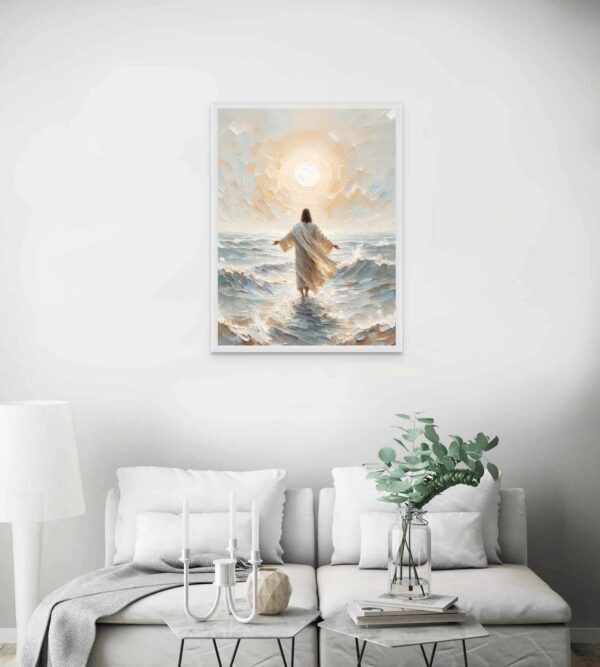 Mireita Jesus-Wall Art-A New Day Jesus Christ Walking On Water Poster For Church Room Decor-Christian-Art Canvas Print Picture For Home Living Bedroom Office Decor - Image 4