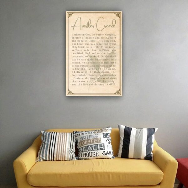 Panfegzi Apostles Creed Christian Wall Art Print Giclee Fine Art Modern House Decorative Paintings Printed Canvas Pictures Poster Kitchen Decorations (12.00''x18.00'',Framed) - Image 5