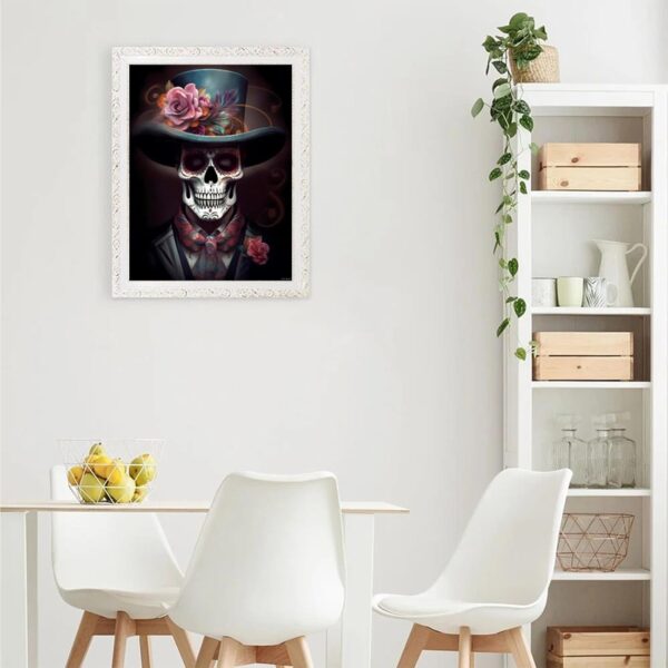 Day of the Dead Man Diamond Dots Kits Painting Crafts for Home Wall Decor Gothic Skull Art Full Circle Gemstone Crystal Diamond Art Crafts for Adults, Wall Decor and Bedroom Decor Gifts 12x16 inch - Image 2