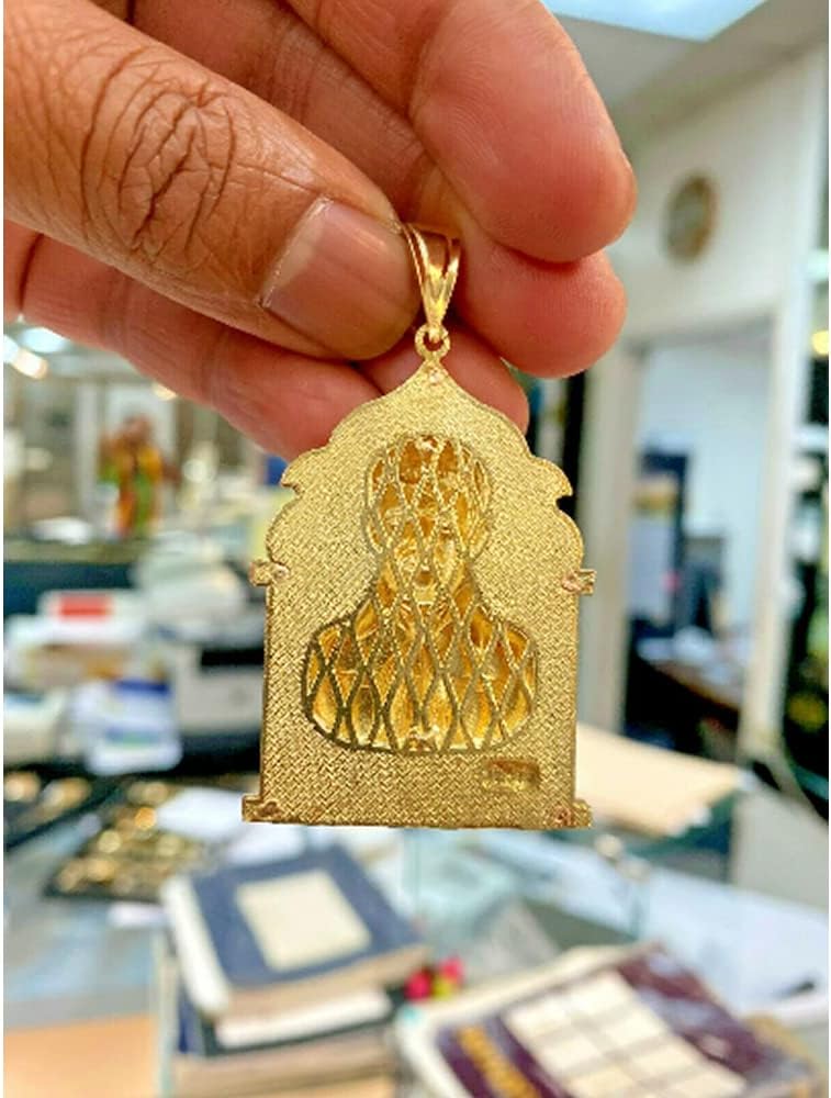 TGDJ 14K Tri Color Gold Diamond-Cut Jesus Malverde Narco Saint Sinaloa Pendant For Men And Women - Image 3