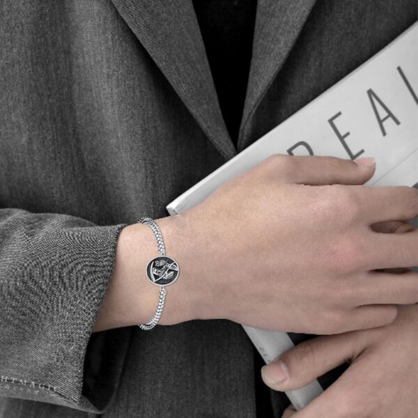 Santa Muerte Bracelet 925 Sterling Silver Grim Reaper Bracelet Owl Skull Santa Muerte Bracelet Oxidation Skull Holy Death Scythe Aumelt Charm Bracelet Mother's Day Santa Muerte Jewelry for Men Women - Image 4