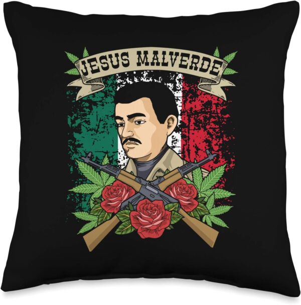 Mexican Hero Mexico Jesus Malverde Throw Pillow