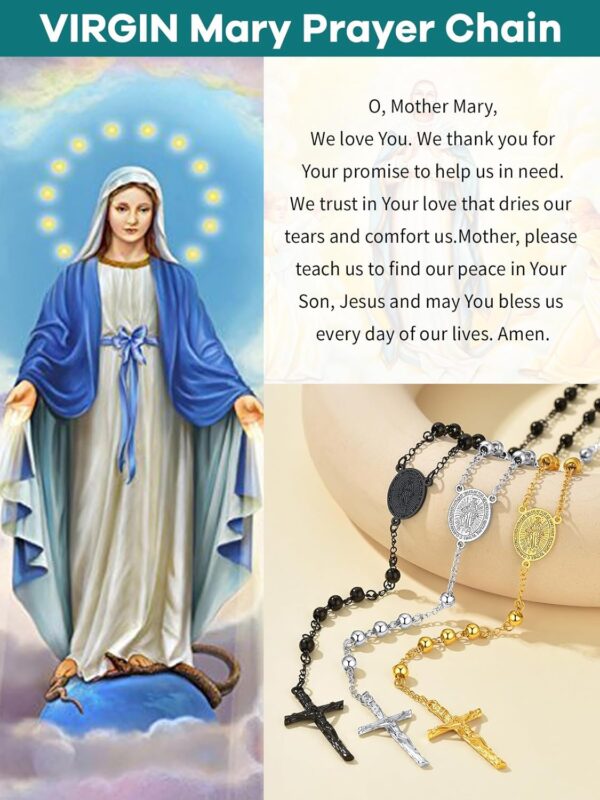 Supcare Rosary for Men Women Catholic Necklace Rosary Beads,Customized (with Gift Packing) - Image 5
