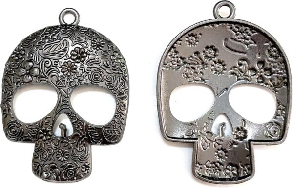 Set of 12 Sugar Skull Shower Curtain Hooks Decorative Home Bathroom Stainless Steel Rustproof Skeletons Shower Curtain Rings Decor Accessories (Black) - Image 4