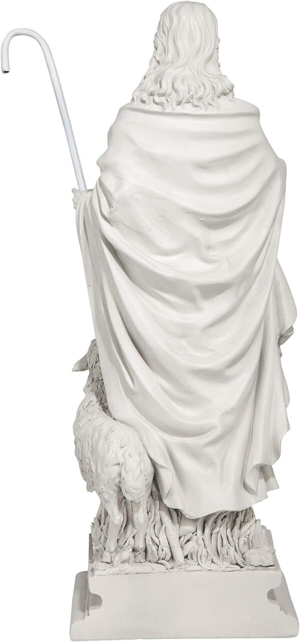 Design Toscano EU1785 Jesus The Good Shepherd Religious Garden Statue, 12 Inches Wide, 8 Inches Deep, 28 Inches High, Antique Stone Finish - Image 4