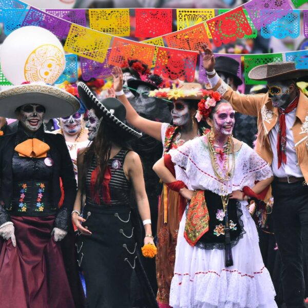 1 Pack Mexican Party Banners, 22 Feet Cinco De Mayo Decorations Papel Picado Banners for Mexican Theme Birthday Party Wedding Dia De Los Muertos Day of the Dead - Image 4