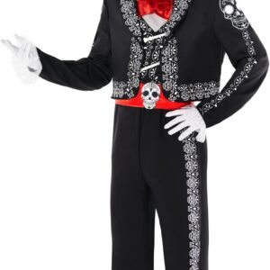 Morph Day Of The Dead Costume For Men - Mariachi Outfit for Halloween - Dia De Los Muertos Costume For Men
