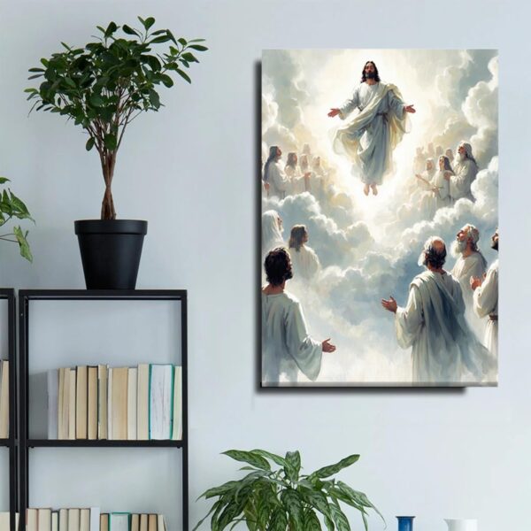 Advent Divine Mercy Jesus Savior Wall Art - Scripture Christian Home Decor with Matthew 1:23 Painting Catholic Prayer Corner Display Canvas Poster - Image 9