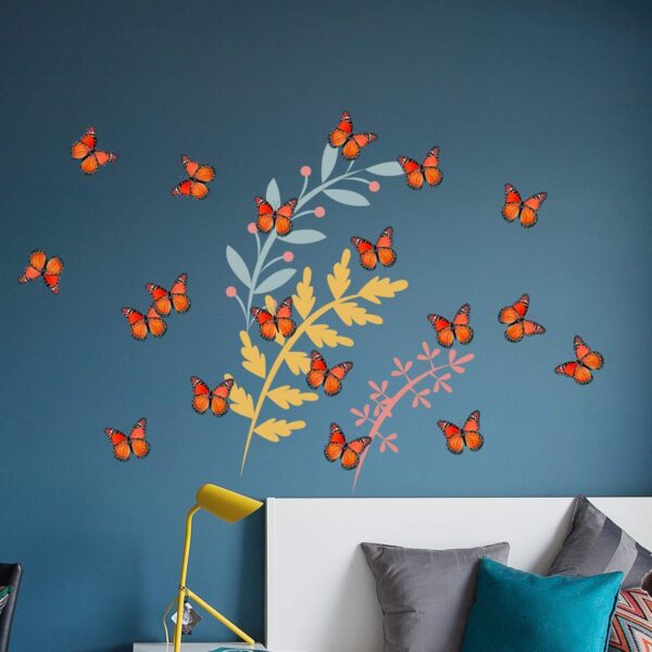 AQUEENLY Monarch Butterfly Decorations, 4.72'' Orange Premium Artificial Monarch Butterfly to Decorate for Craft, Home, Wall, Wedding, Party (12 Pcs) - Image 7