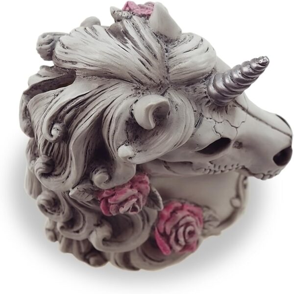 Gothic Unicorn Skull Piggy Bank- Sugar Skull Home Decor Unicorn Skeleton Statue Adult Gift Halloween Day of The Dead - Image 8