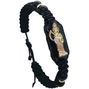 Santuario Jewelry Handmade Holy Death Black bracelet Santa Muerte 7 potencias pulsera reversible doble hecha a mano