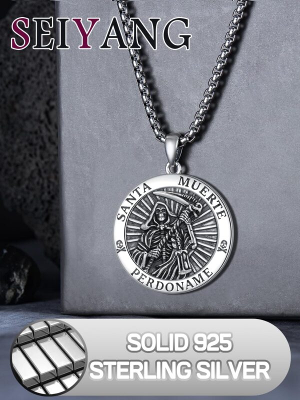 Seiyang Saint Necklace 925 Sterling Silver Patron Amulet Medal Jewelry for Men Women (with Gift Box) - Image 4