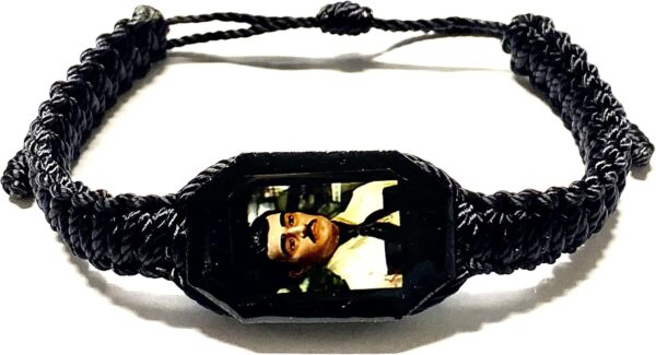 Jesus Malverde Black Corded Adjustable Bracelet Wood Charm Women Men Pulsera Negra
