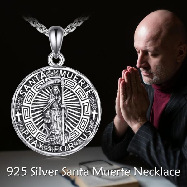 YFN Patron Saint Necklace Sterling Silver Amulet Medal Pendant Religious Protector Jewelry Gifts for Women Men - Image 5