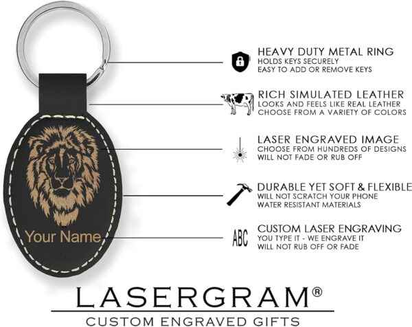 LaserGram Oval Keychain, Santa Muerte, Personalized Engraving Included - Image 5