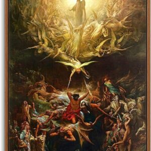 Floating Frame Canvas Print Wall Art - The Triumph of Christianity Over Paganism by Gustave Doré - 16x24 inches
