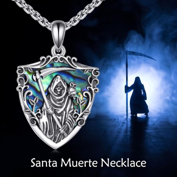 URONE Saint Jude/Santa Muerte/Pharaoh/Saint Christopher/Baphomet Necklace 925 Sterling Silver Religious Protect Necklace Baphomet Jewelry Gifts for Women Men - Image 6